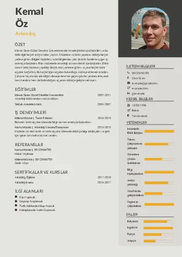 Arkeolog Cv Örnekleri cv indir